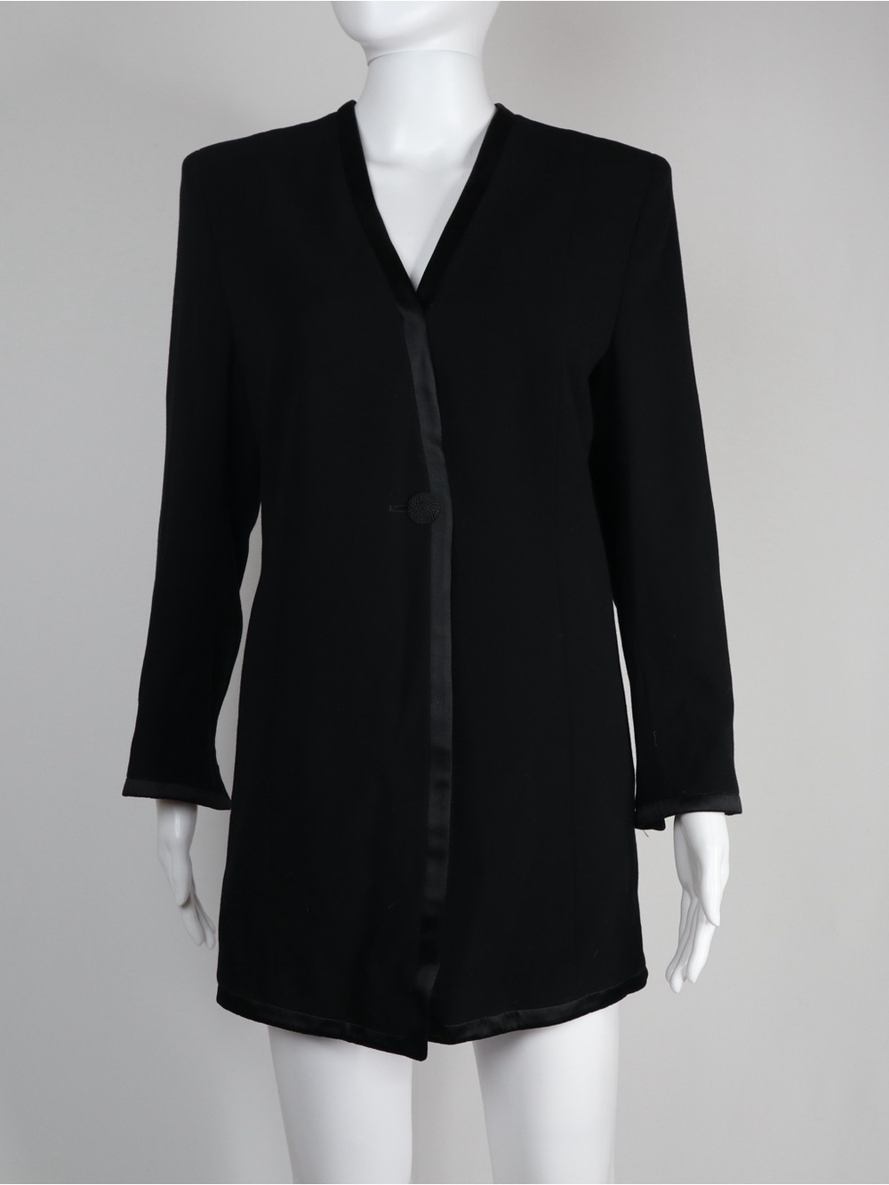 SALVATORE FERRAGAMO | Black Women's Long Blazer Jacket Sleek V-Neck | Size 4